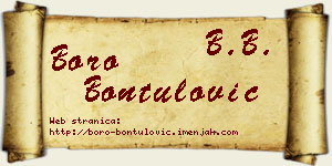 Boro Bontulović vizit kartica